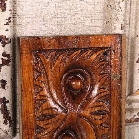 #55466 5x6 Antique Carved Wood Rosette Trim Block image 4