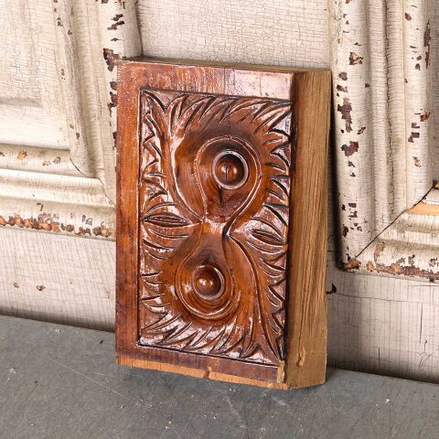 #55466 5x6 Antique Carved Wood Rosette Trim Block image 5