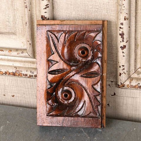 #55467 5x7 Antique Carved Wood Rosette Trim Block image 5