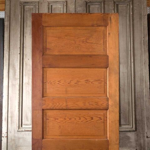 #55485 31x82 Antique 5 Panel Pine Wood Swing Door image 5