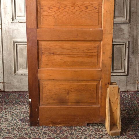 #55485 31x82 Antique 5 Panel Pine Wood Swing Door image 6