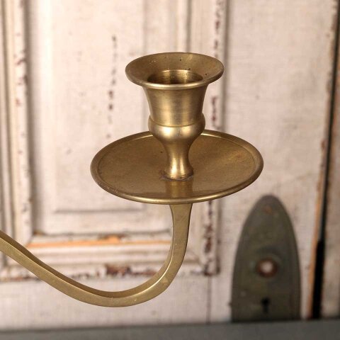 #55494 Vintage Brass Candelabra 3 Candle Holder image 2