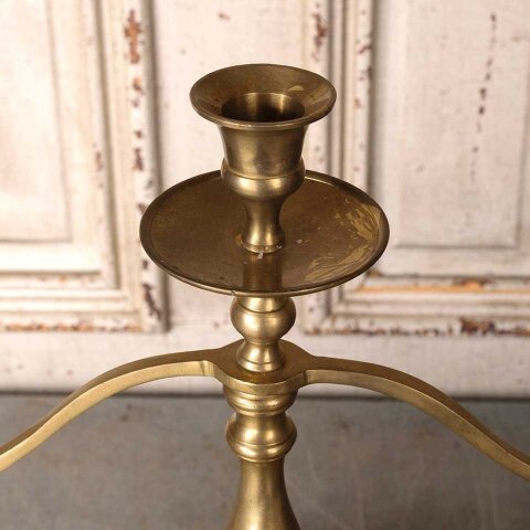 #55494 Vintage Brass Candelabra 3 Candle Holder image 5