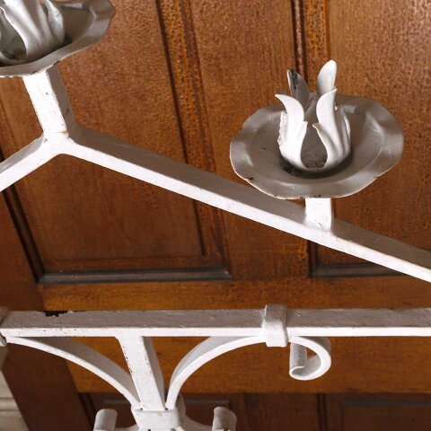 #55509 Painted Wrought Iron Candelabra Candle Stand image 6