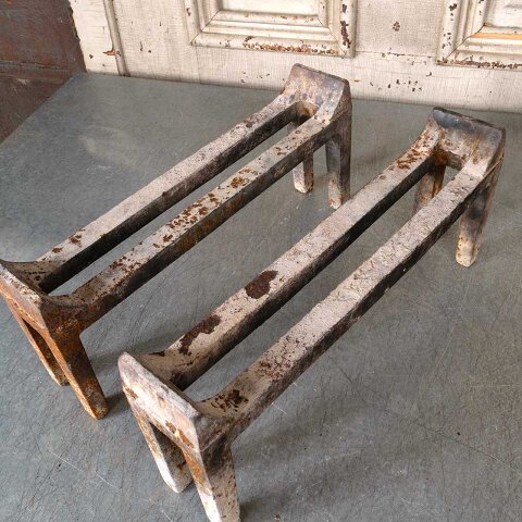 #55546 Cast Iron Fireplace Fire Dogs Log Holders image 2