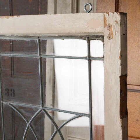#55553 22x55 Antique Leaded Glass Window Sash image 8