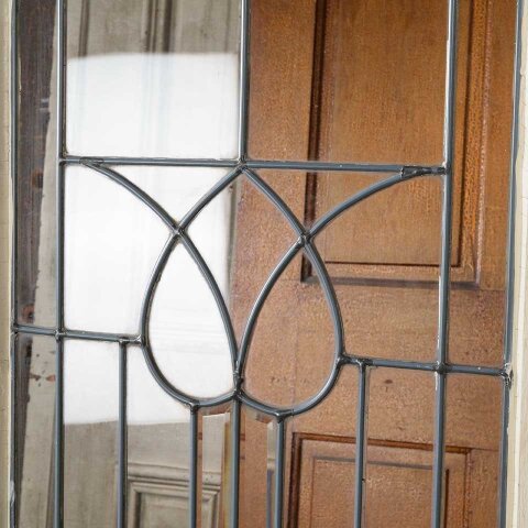 #55553 22x55 Antique Leaded Glass Window Sash image 2