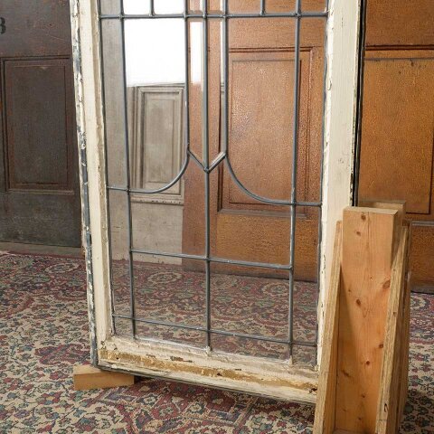 #55553 22x55 Antique Leaded Glass Window Sash image 4