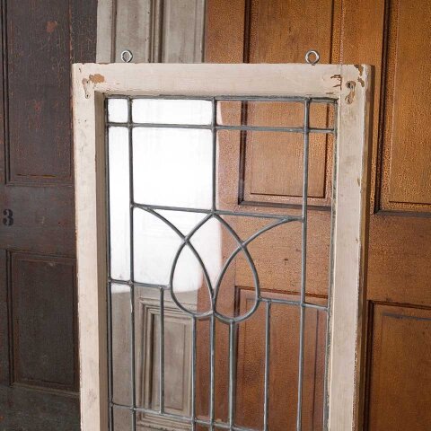 #55554 22x55 Antique Leaded Glass Window Sash image 4
