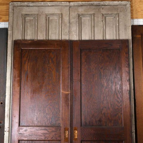 #55555 66x83 Antique Oak 2 Panel Pocket Doors image 6