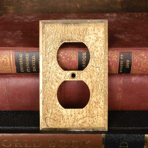 #55560 3x5 Salvaged Brass Electric Outlet Cover Plate image 6