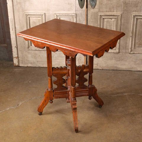 #55562 27x18 Antique Victorian Wood Parlor Table image 2