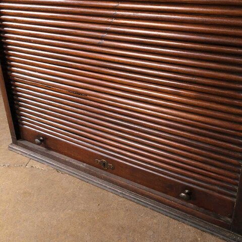 #55565 35x50 Antique Wood Roll Up Storage Cabinet image 2