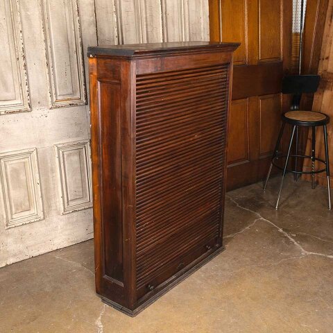 #55565 35x50 Antique Wood Roll Up Storage Cabinet image 7