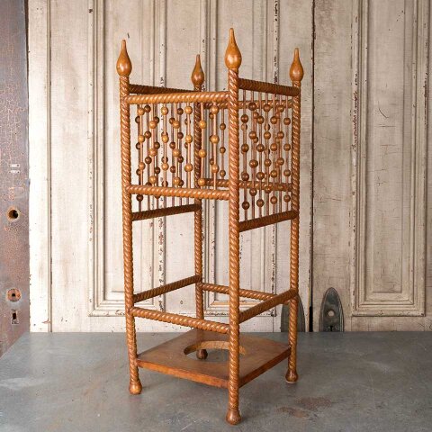 #55569 Antique Stick & Ball Wood Umbrella Stand image 5