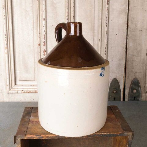 #55574 Antique 2 Gallon Stoneware Jug Crock image 2