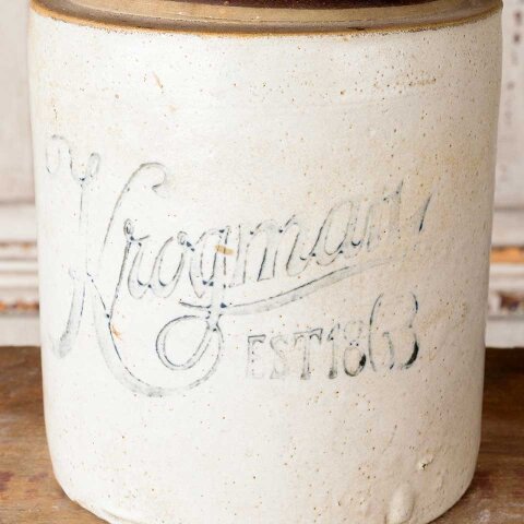 #55576 Antique Krogman Stoneware Crock Jug image 2