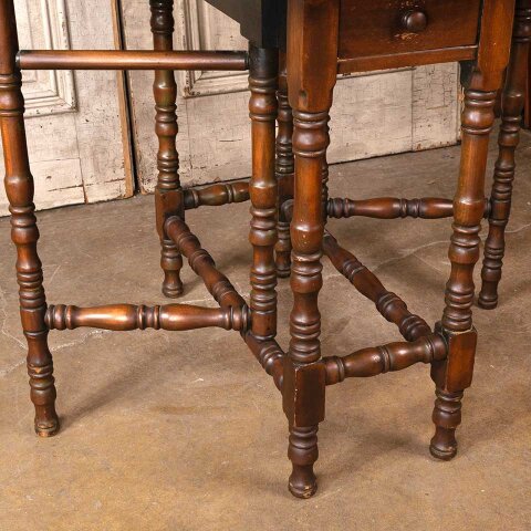 #55583 Antique Wood Gate Leg Table image 4