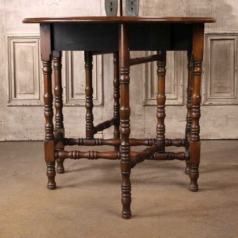 #55583 Antique Wood Gate Leg Table image 6