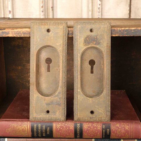 #55602 Antique Cast Iron Pocket Door Pulls Hardware image 2
