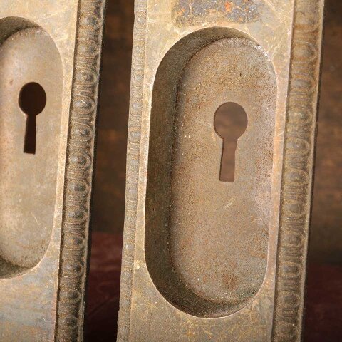 #55602 Antique Cast Iron Pocket Door Pulls Hardware image 5