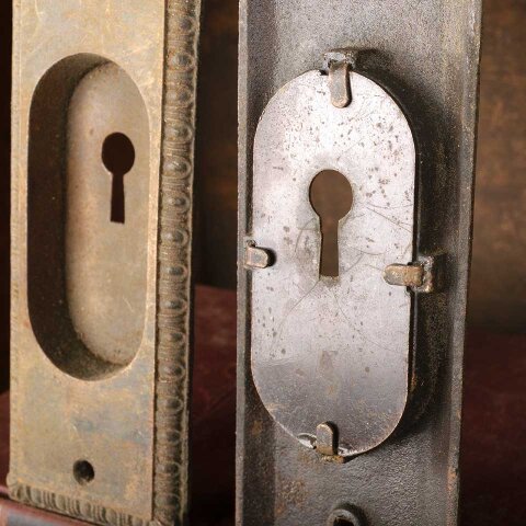 #55602 Antique Cast Iron Pocket Door Pulls Hardware image 7