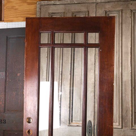 #55612 35x83 Antique Arts & Crafts 9 Lite Entry Door image 5