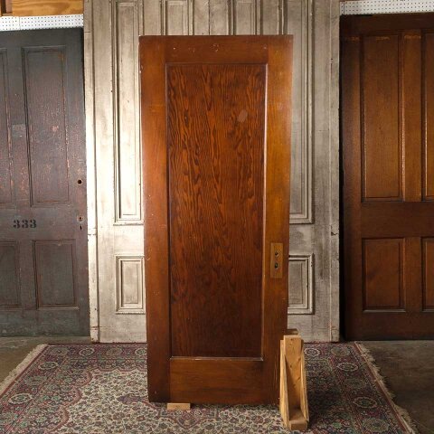30x77 Salvaged Antique 1 Panel Interior Door