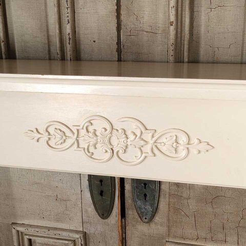 #55679 56x47 Antique Painted Wood Fireplace Mantel image 4