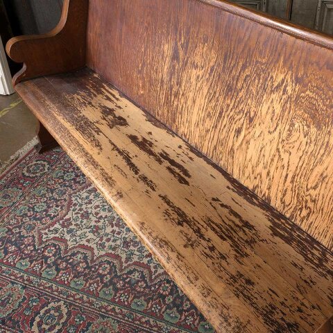 #55705 73x36 Antique Oak Wood Church Pew Bench image 8