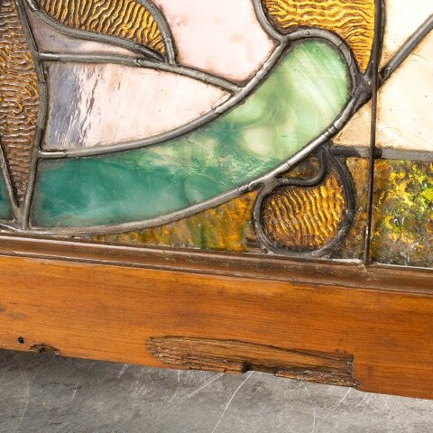 #55742 44x16 Antique Stained Glass Window Sash image 3