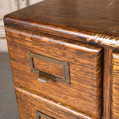 #55744 Antique Oak 6 Drawer Library Card Catalog image 3