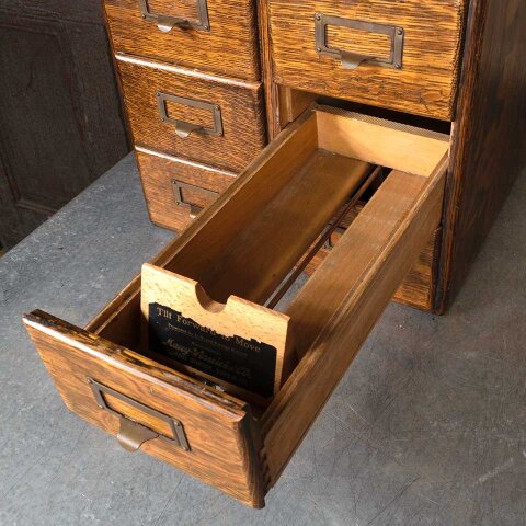 #55744 Antique Oak 6 Drawer Library Card Catalog image 7