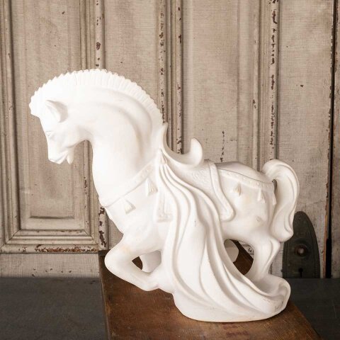 #55747 Vintage Stylized Plaster Horse Statue image 4