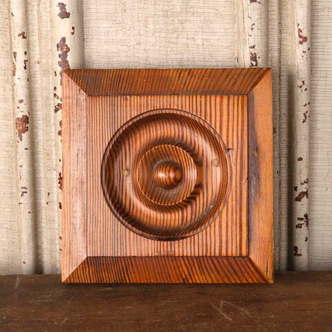 Antique Wood Rosette Interior Trim Block