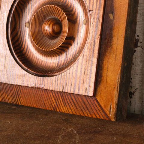 #55760 Antique Wood Rosette Interior Trim Block image 3
