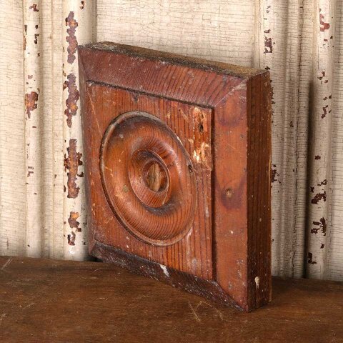 #55760 Antique Wood Rosette Interior Trim Block image 5