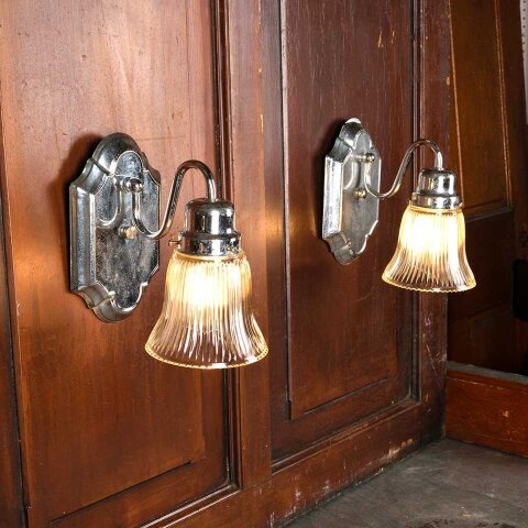 Set of 2 Salvaged Wall Sconce Light Fixtures