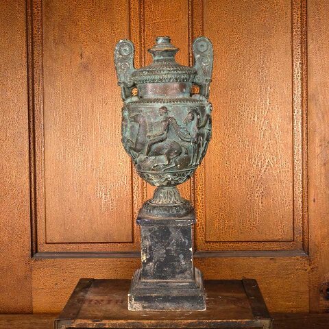 7x19 Antique Cast Plaster Urn Lamp Base