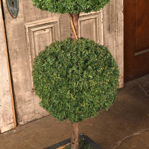 #55812 Faux Topiary w/ Wood Container Base image 3