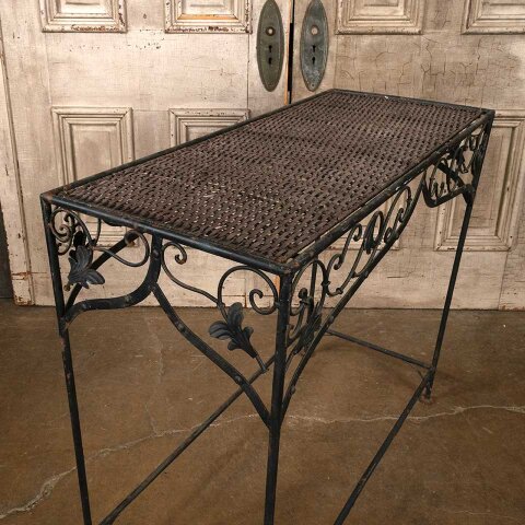 #55815 Metal & Wicker Console Table image 6