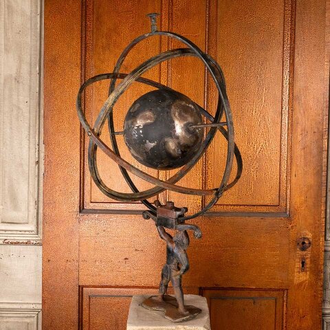 #55829 Atlas on Stone Pedestal Garden Ornament image 2