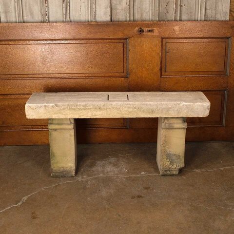 #55830 Architectural 3 Piece Sandstone Garden Bench image 2