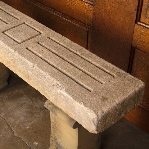 #55830 Architectural 3 Piece Sandstone Garden Bench image 6