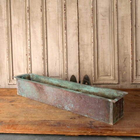 #55859 Vintage Rectangular Copper Planter Box image 2