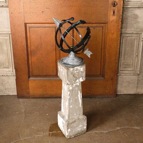 12x37 Garden Armillary on Stone Pedestal