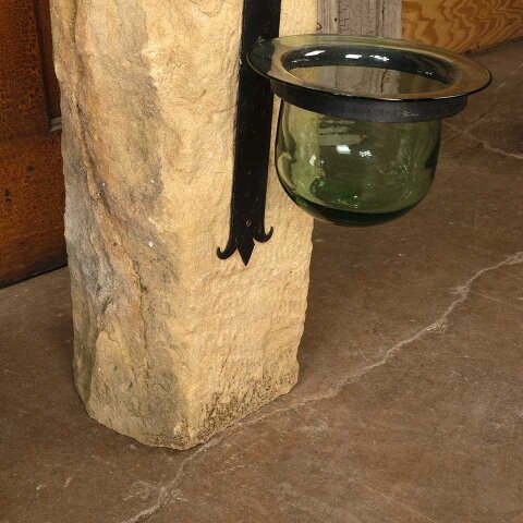 #55874 Cut Stone w/ Pot Holder Garden Ornament image 2