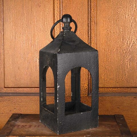 Vintage Cast Metal Lantern Candle Holder