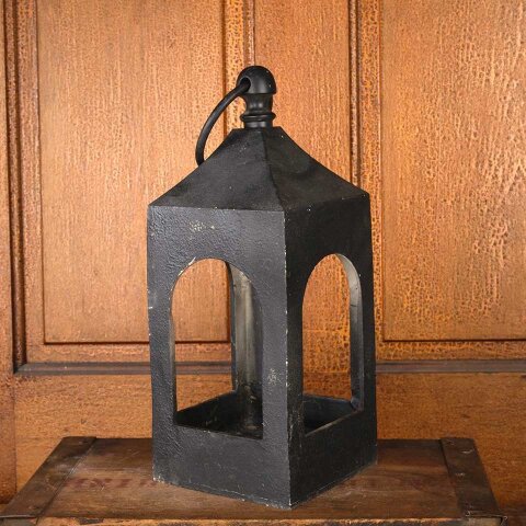 Vintage Cast Metal Lantern Candle Holder