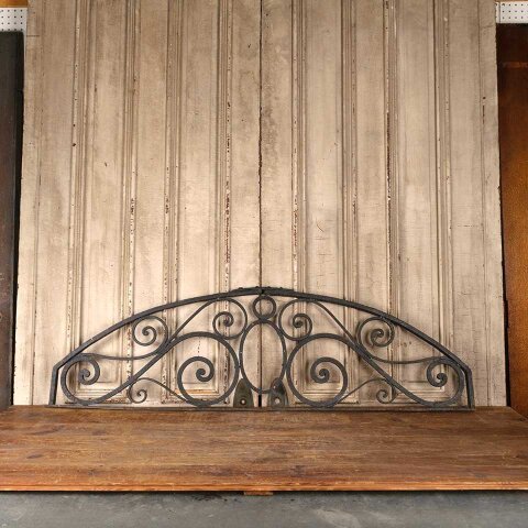#55990 61x18 Antique Arched Wrought Iron Panel image 6